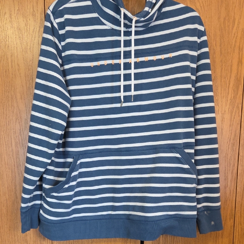 Under Armour Blue and White Striped Under Armour Hoodie